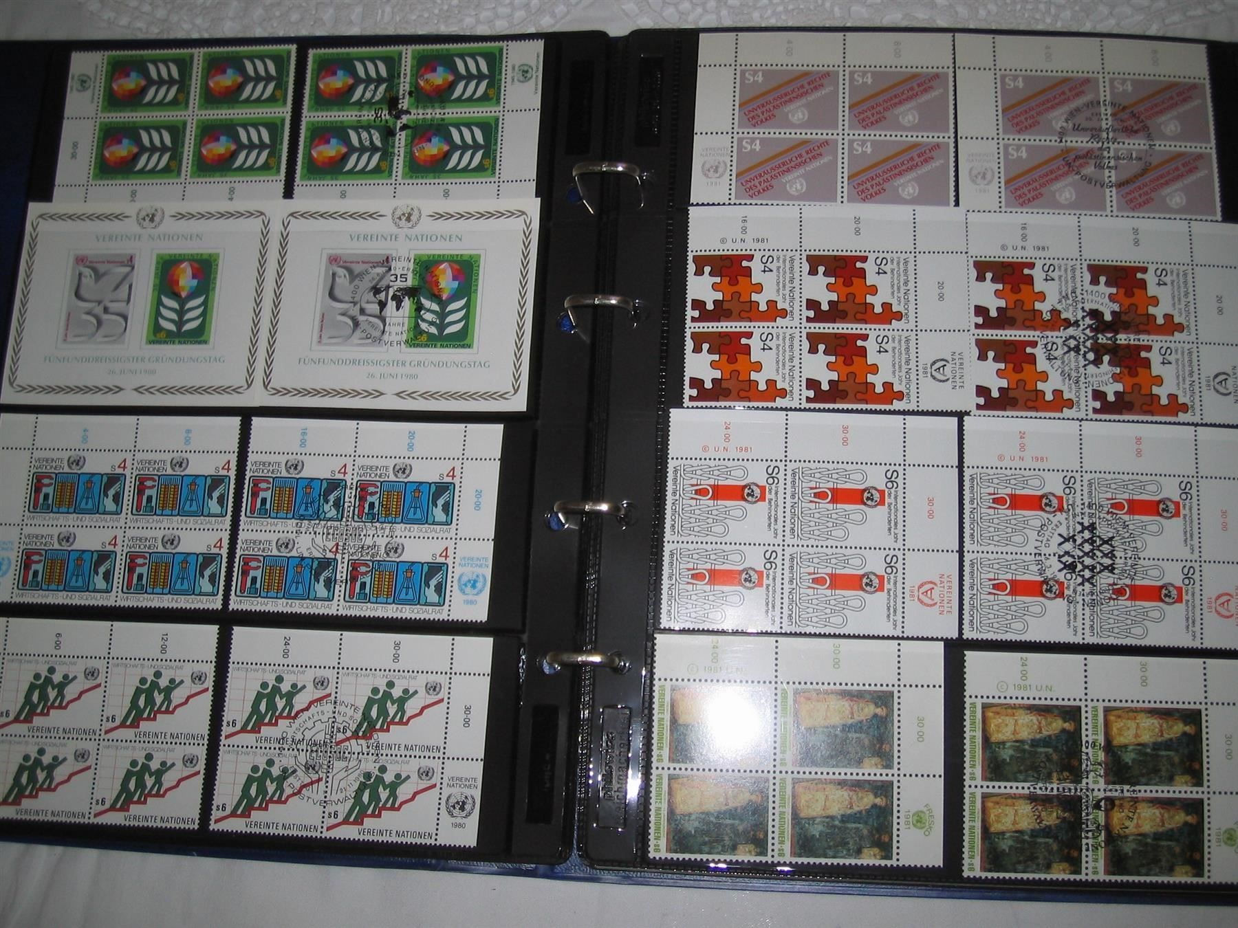 Alle Briefmarken: UNO WIEN V'block Slg Nr. 1 - 122 – Gebraucht aus Winterthur von Kyoung 2