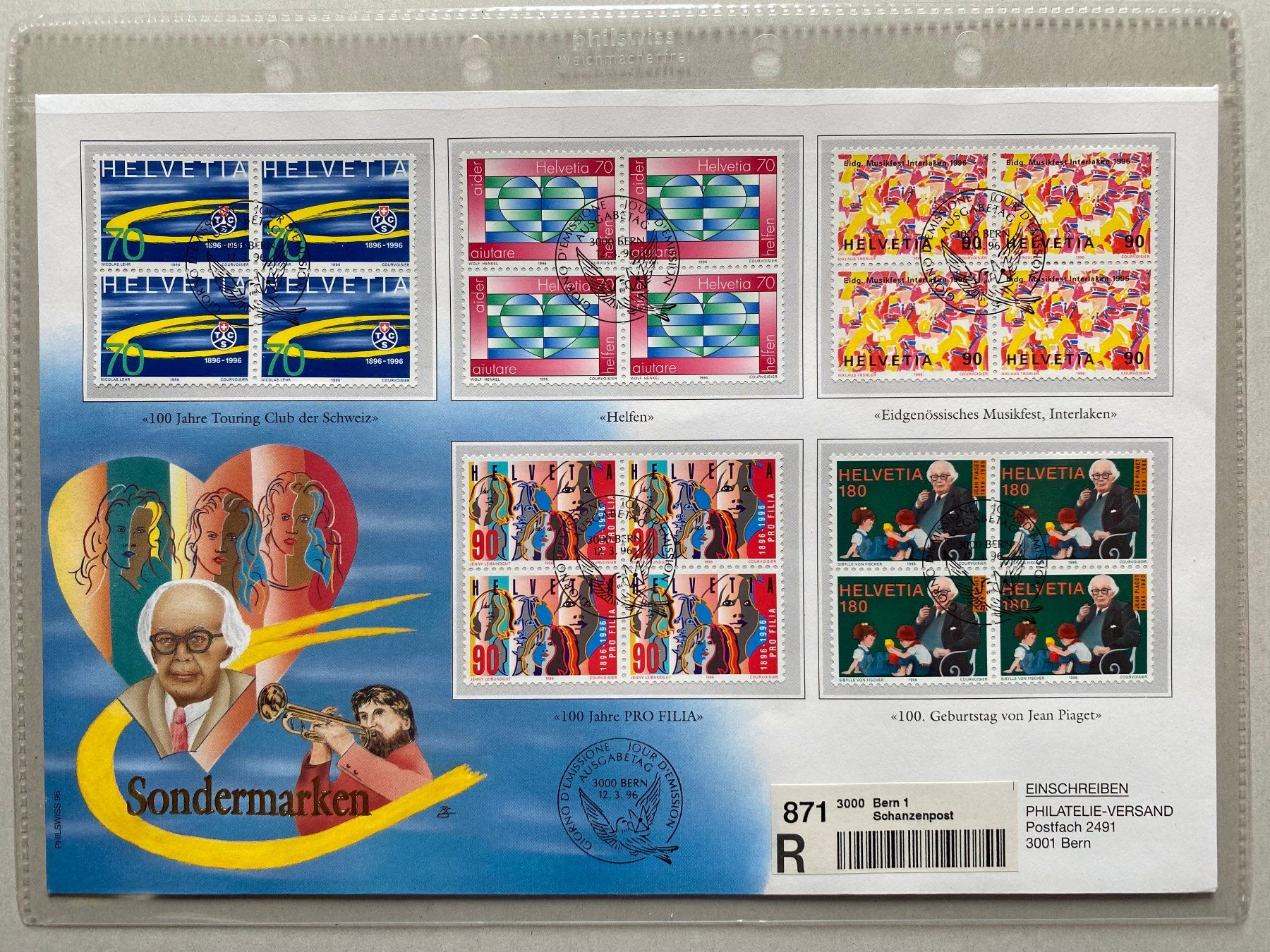 Alle Briefmarken: FDC Grossbrief Sondermarken 1996  ET – Neu (gemäss Beschreibung) aus Kirchenthurnen von Scherzengel