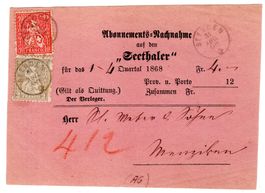 1868 MISCHFRANKATUR MIT FINGERHUTSTEMPEL SEENDEN - GI30