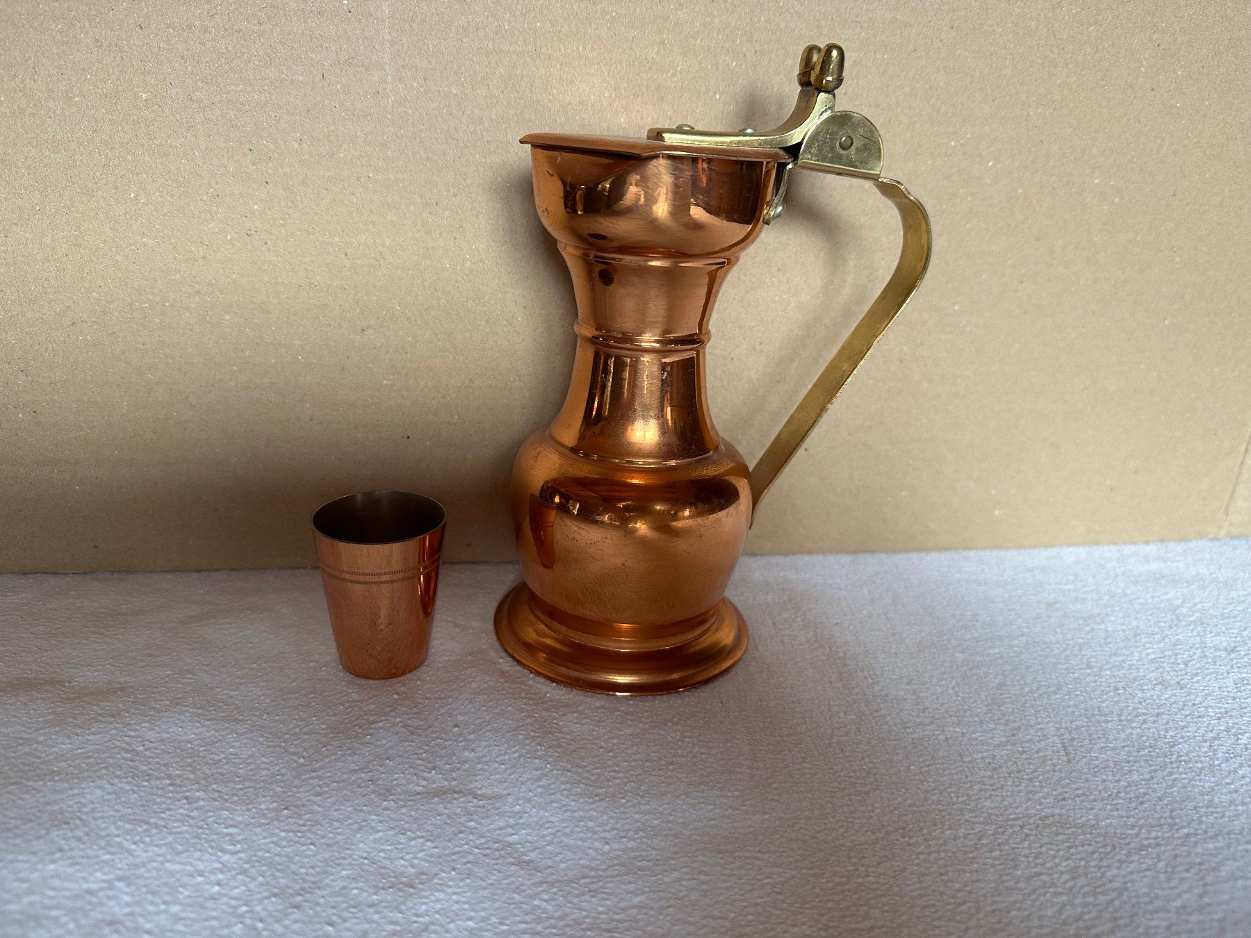 Caraffe: Pichet et gobelet en cuivre Egro – Usato da Ste-Croix venduto da BuffetSC 7