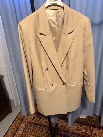 Blazer & Other Stories, beige, croisé, taille 44