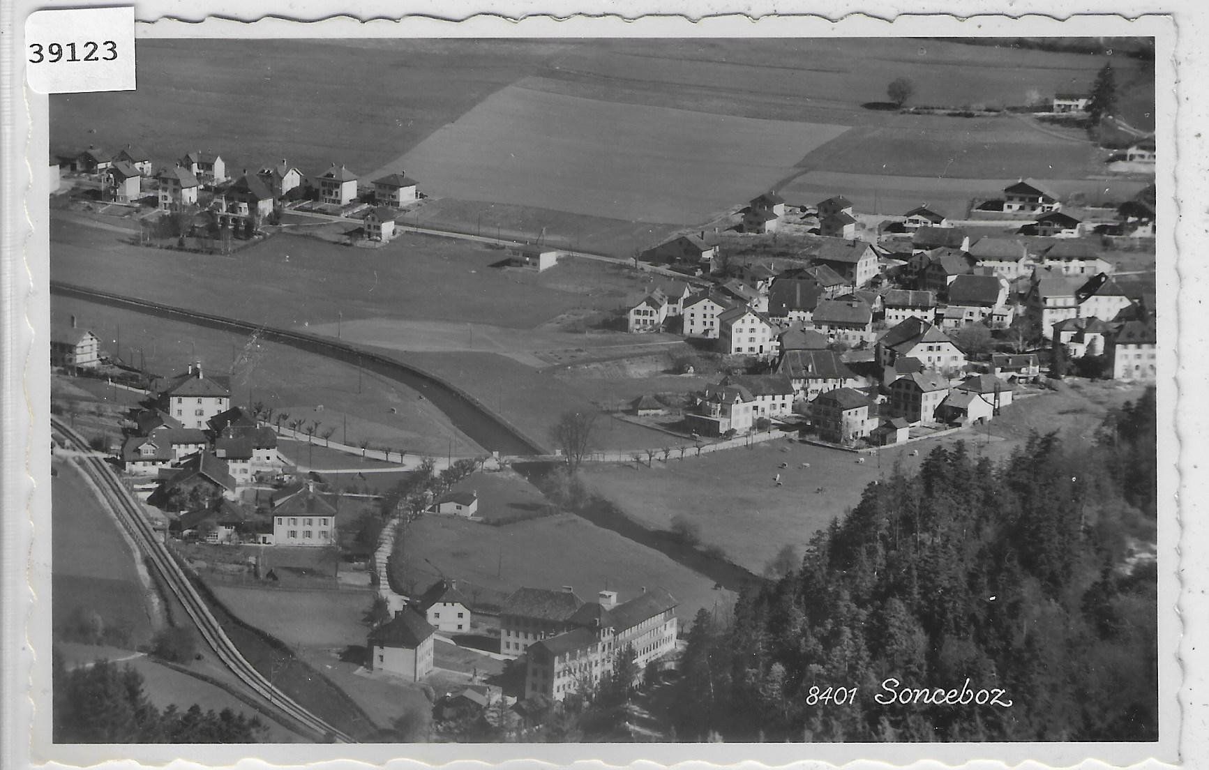 Ansichtskarten: Sonceboz von oben – Gebraucht aus Ettingen von Kartenplanet