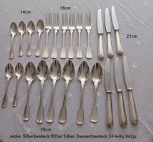 Silberbesteck Jezler Muster Filet 2 800er Silber 24-teilig