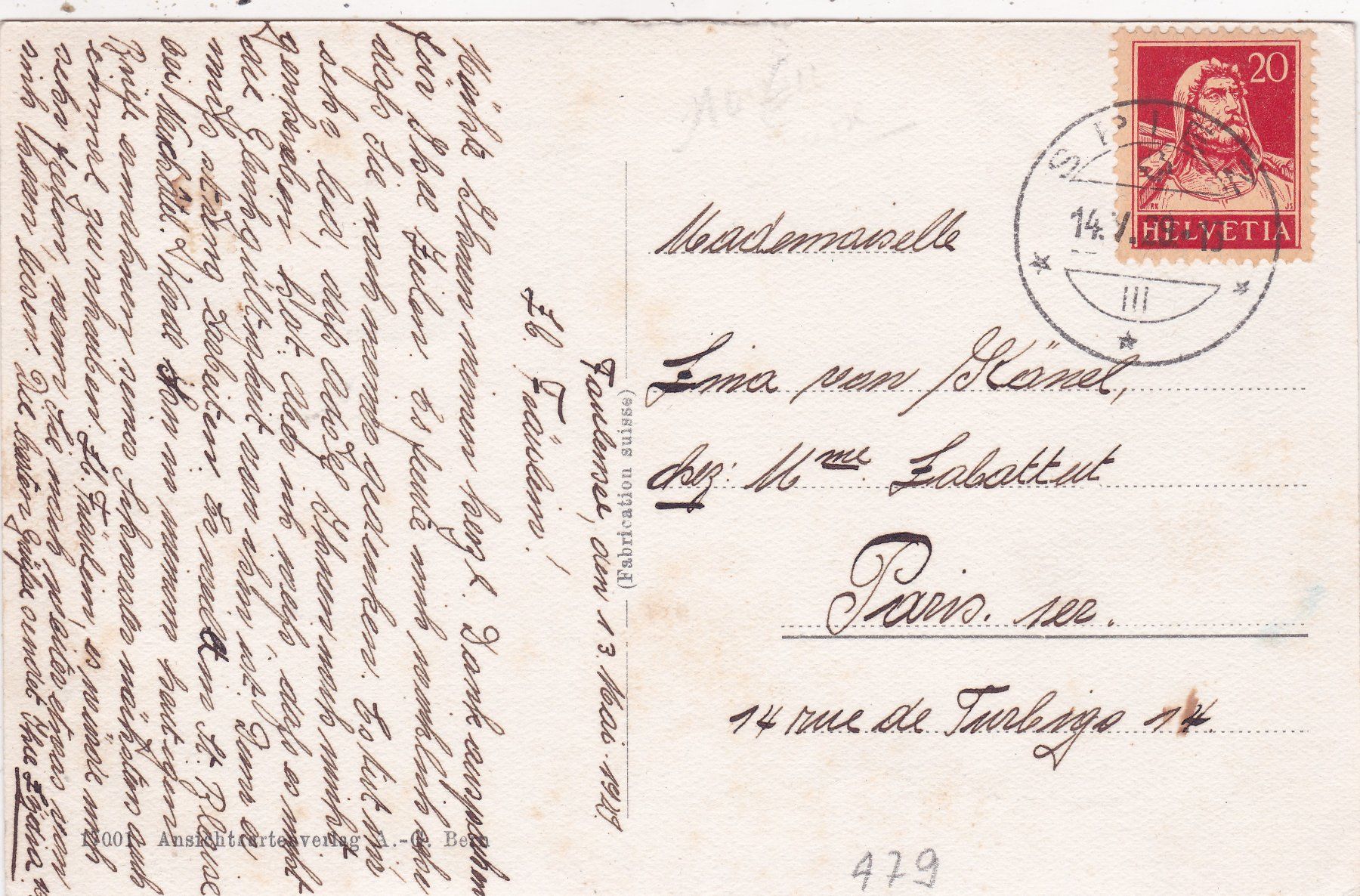 Cartes postales: Faulensee 1929 – D'occasion à Herisau par Lisegrat2008 1