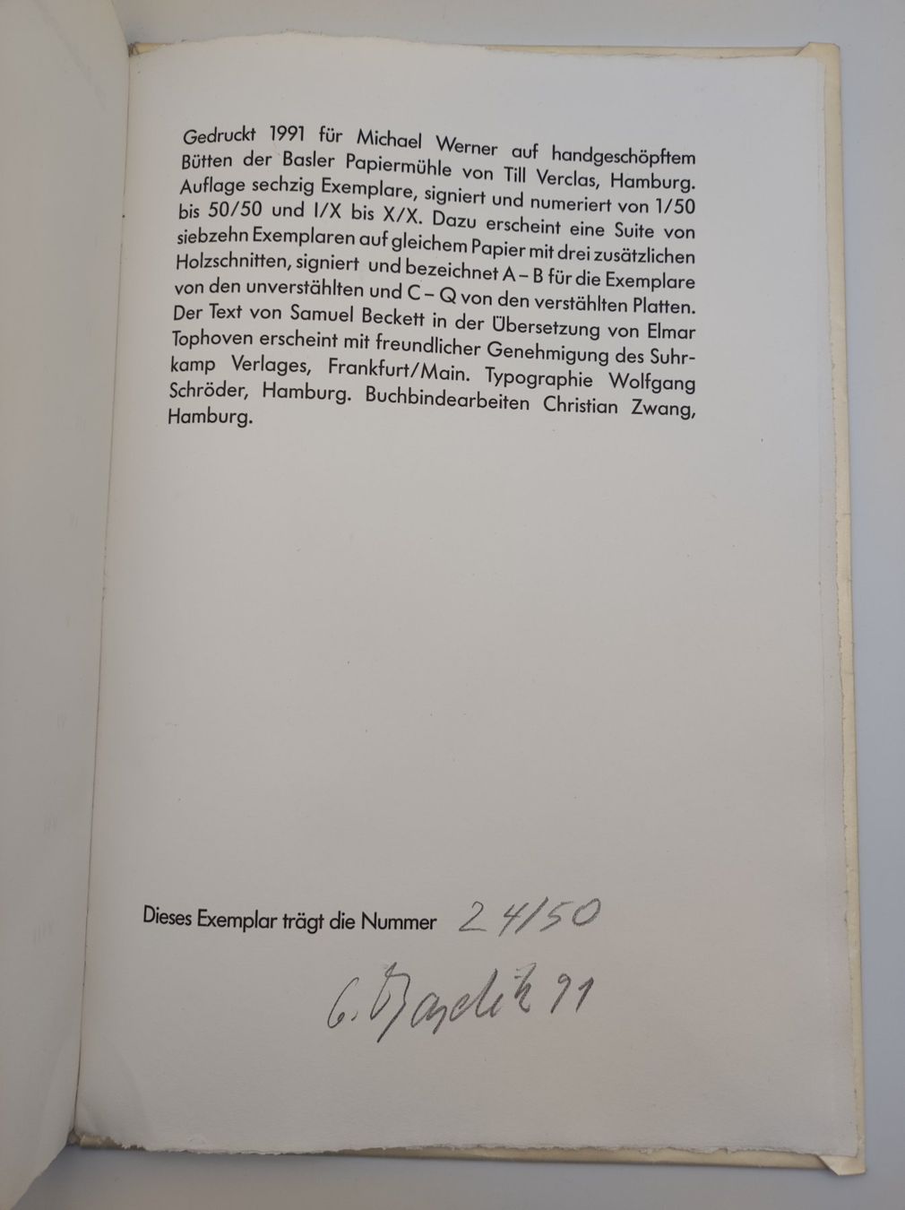 Libri: ARTISTS BOOKS - GEORG BASELITZ - BING - 1991 – Usato da Goldach venduto da Gaip 5