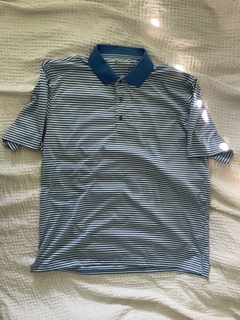Blau-Weiss gestreiftes Polo