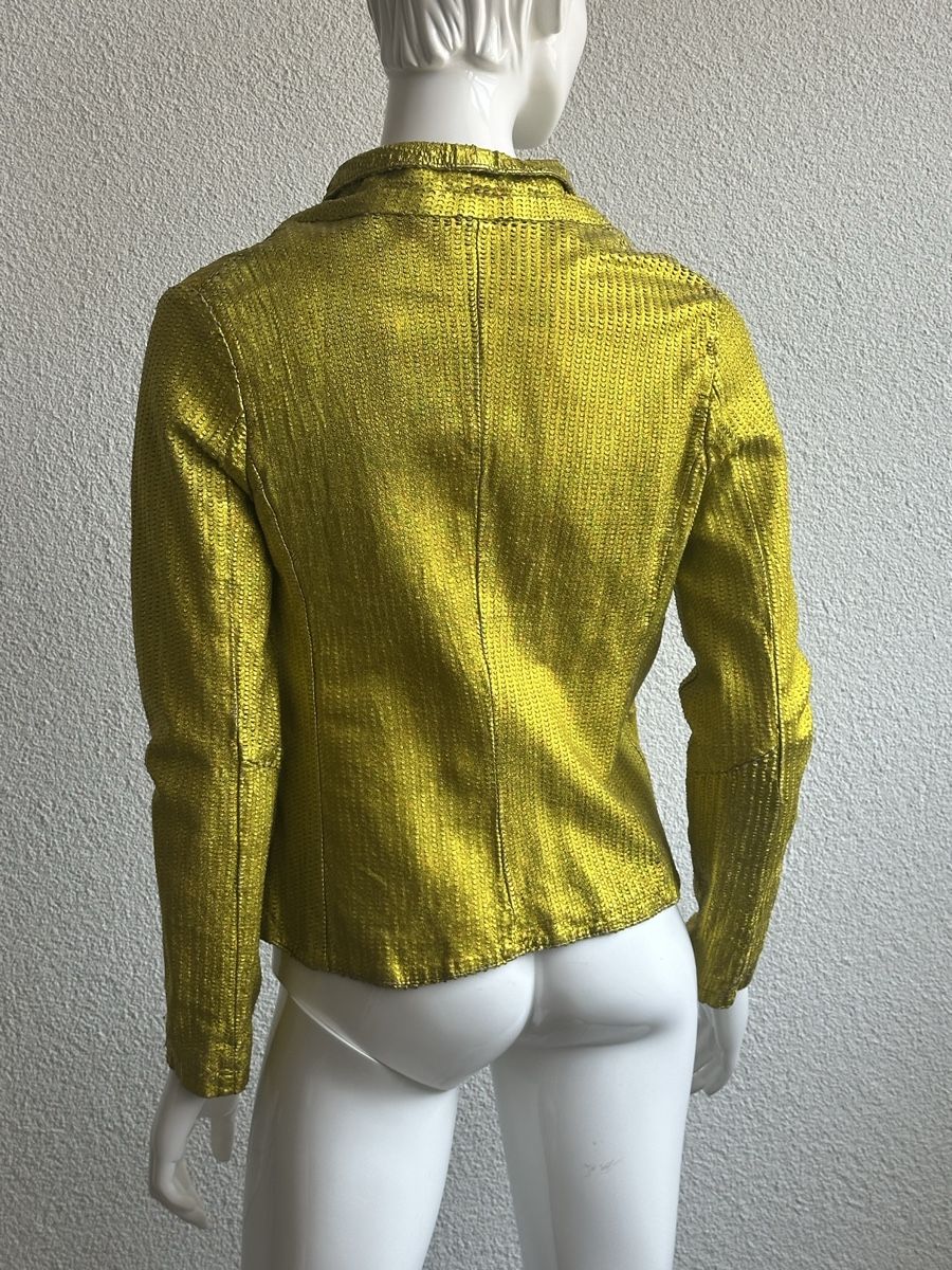 Giorgio Brato Giacche: Giorgio Brato Gold Leather Jacket, Size 44 IT – Usato da Vevey venduto da ledidream 3
