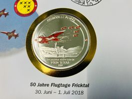 Patrouille Suisse  Numisbrief versilberte Medaille 2018