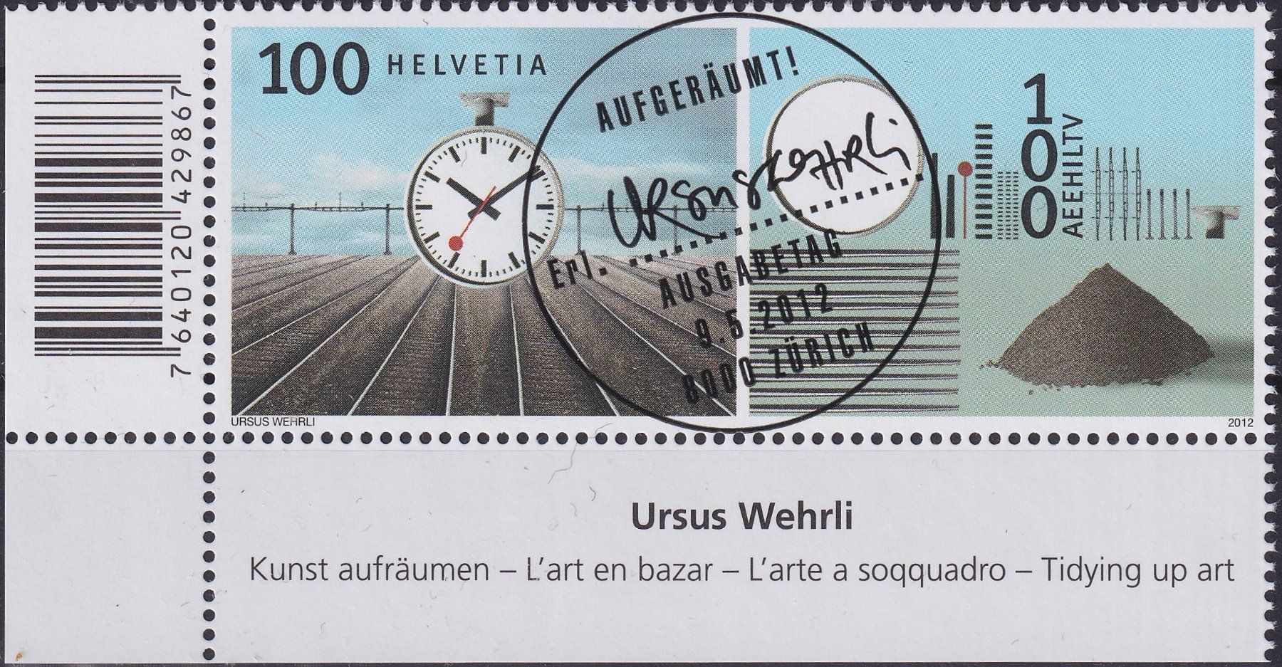 Tutti i francobolli: 2012, Nr.1430 "Ursus Wehrli" mit ET-Voll-Stempel + TABS – Usato da Sursee venduto da Luzernerraute