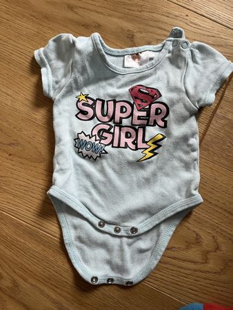 Supergirl Bodysuit: Adorable Summer Baby Clothes, size 62