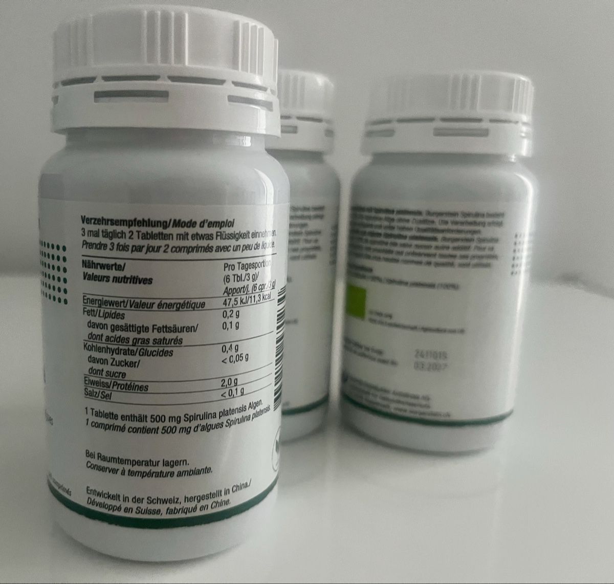 Cibi & Specialità: Burgerstein Spirulina Tabletten 3er Packung Bio Algen – Nuovo e nell'imballaggio originale da Zürich venduto da Jaskam 3