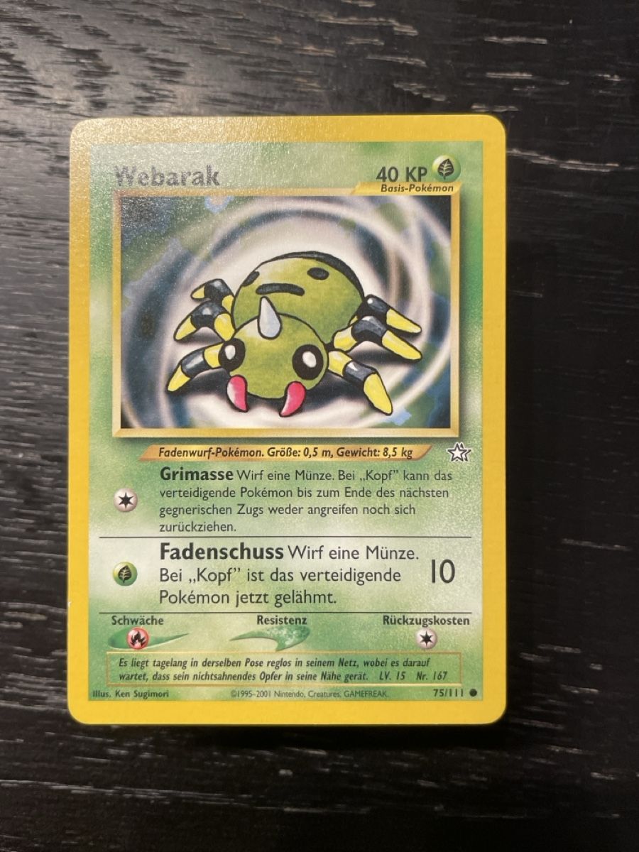 Pokémon Carte collezionabili: Pokemon Webarak 75/111 neo – Usato da Hugelshofen venduto da Suimosa