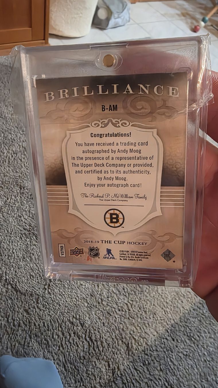 NHL Carte collezionabili: Andy Moog 2018-19 The Cup Brilliance Auto – Nuovo (secondo la descrizione) da Boltigen venduto da Calagero 2