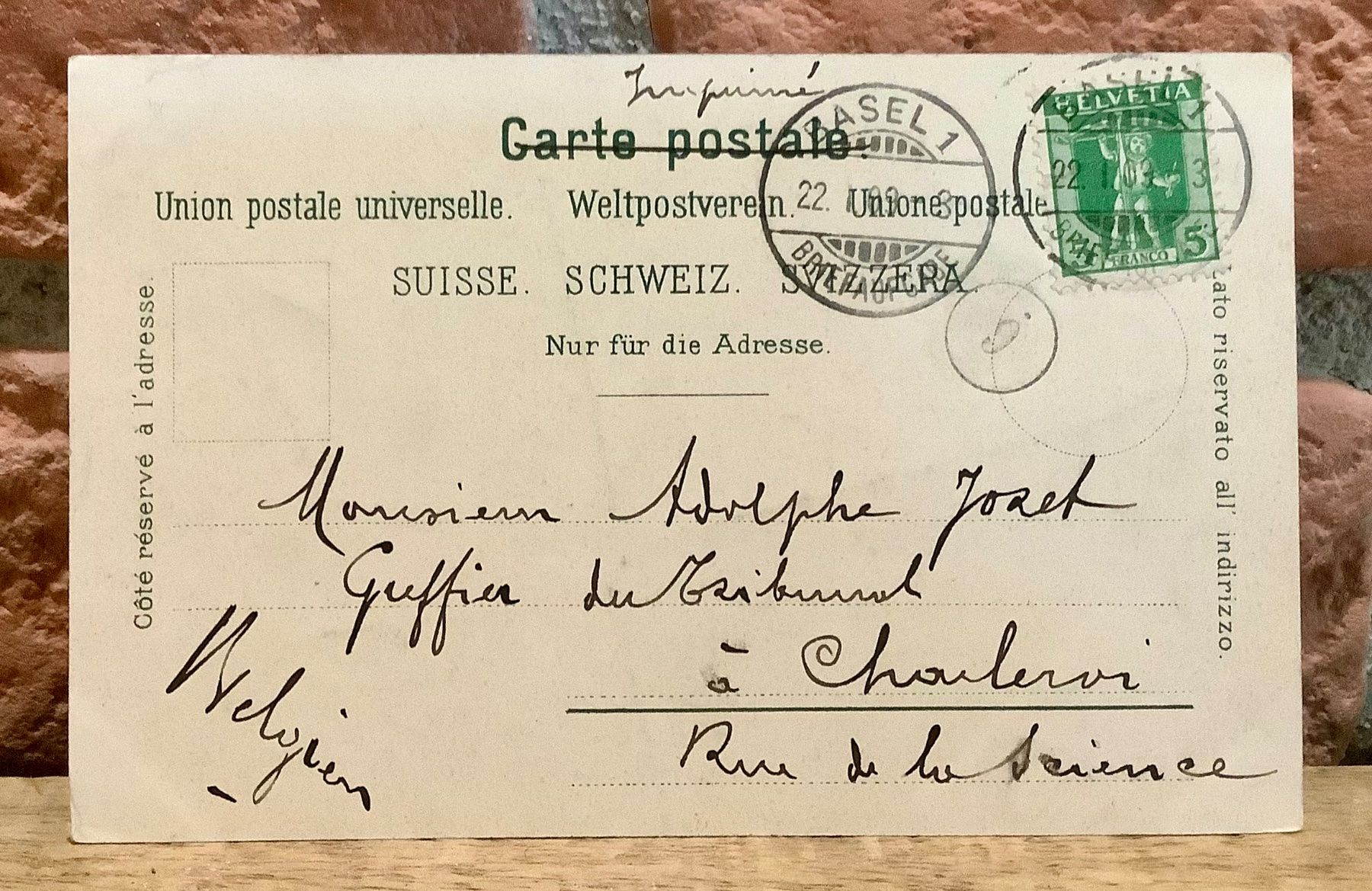 Cartes postales: 1909 - WETTSTEINBRÜCKE Basel – D'occasion à Root par ENGLAND-TREASURES 2