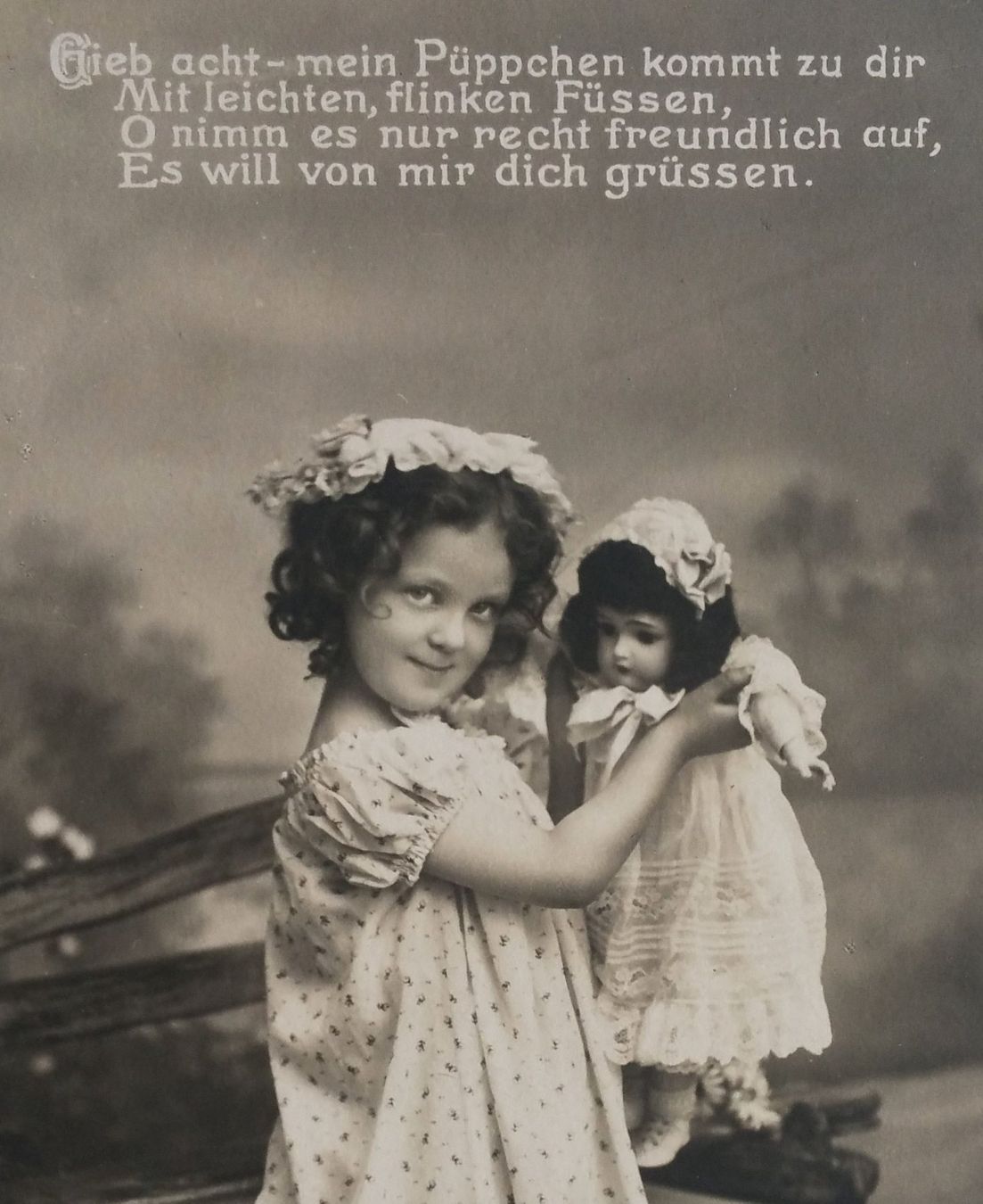 Cartoline postali: AK Ansichtskarte, Mädchen mit Puppe (VIII), 1916 – Usato da Oberriet SG venduto da Manick 1