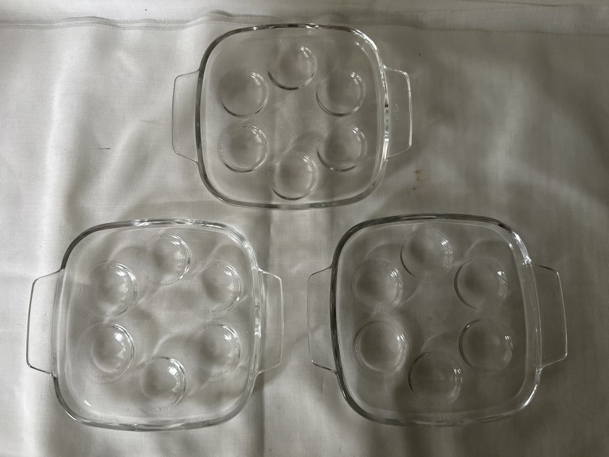 Pyrex Pfannen: 3x Pyrex Schneckenpfännchen, Vintage – Gebraucht aus Zürich von Chaeffeler 1