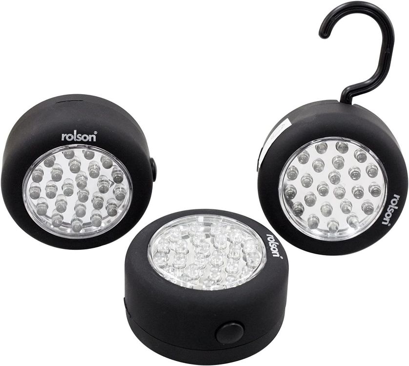 Rolson 61770 Camping-Lampe Mit 72 LEDs - Mit Magneten & Haken, Für Auto, Garage, Notfall