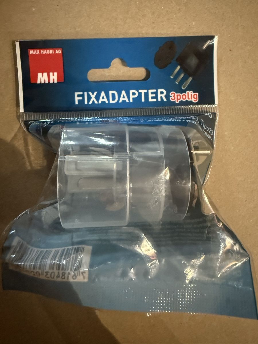 Unità & Adattatore: 2 Max Hauri Fixadapter Schuko - T23 IP44, Schwarz – Nuovo e nell'imballaggio originale da Zürich venduto da Yuece 2