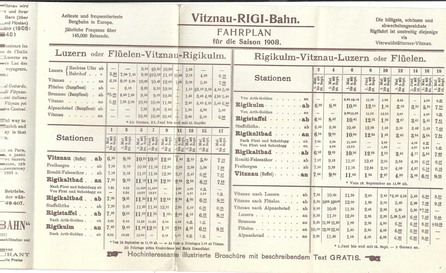 Documenti: Rigi-Bahn, altes Werbeprospekt, – Nuovo (secondo la descrizione) da Wildhaus venduto da Brunphil 3