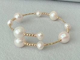 Design Perlen Armband Echt Armspange Bracelet Perle Vrai
