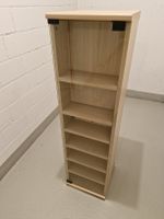 CD & DVD & Kassettenmöbel mit 2 Glastüren, helles Holz, Top