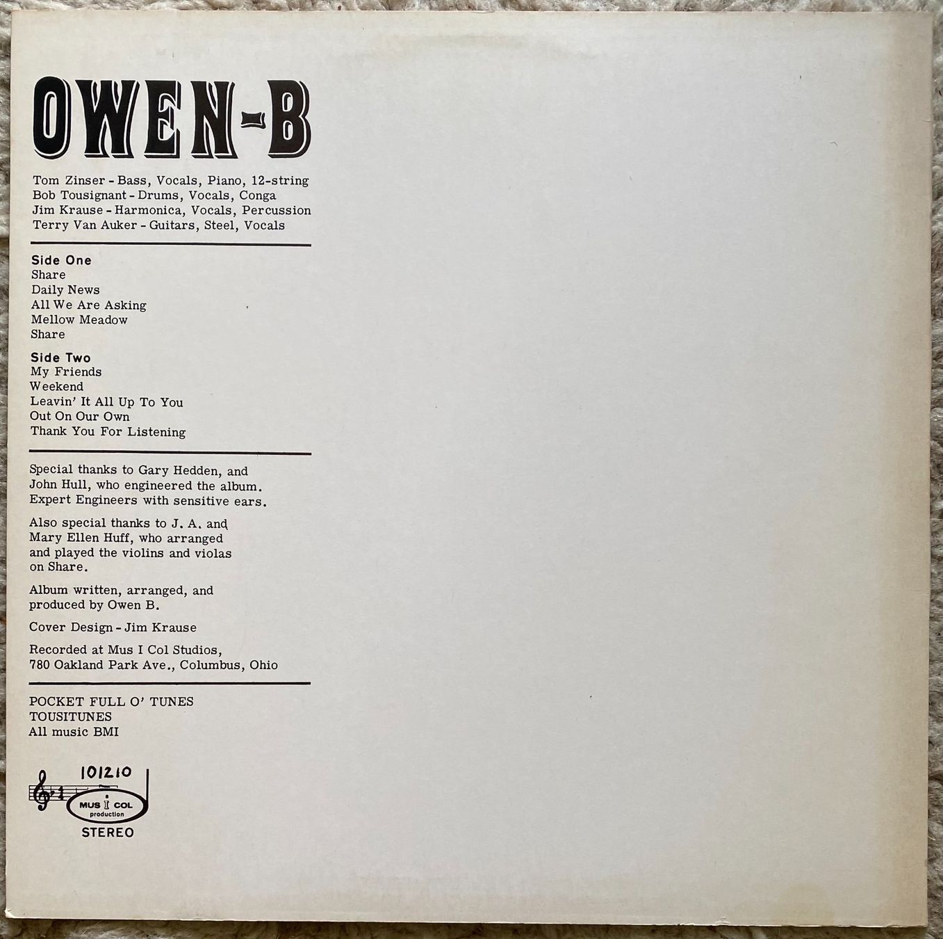 Schallplatten: Owen-B - Owen-B LP 1970 NEU – Gebraucht aus Forch von xtcpiemont 1