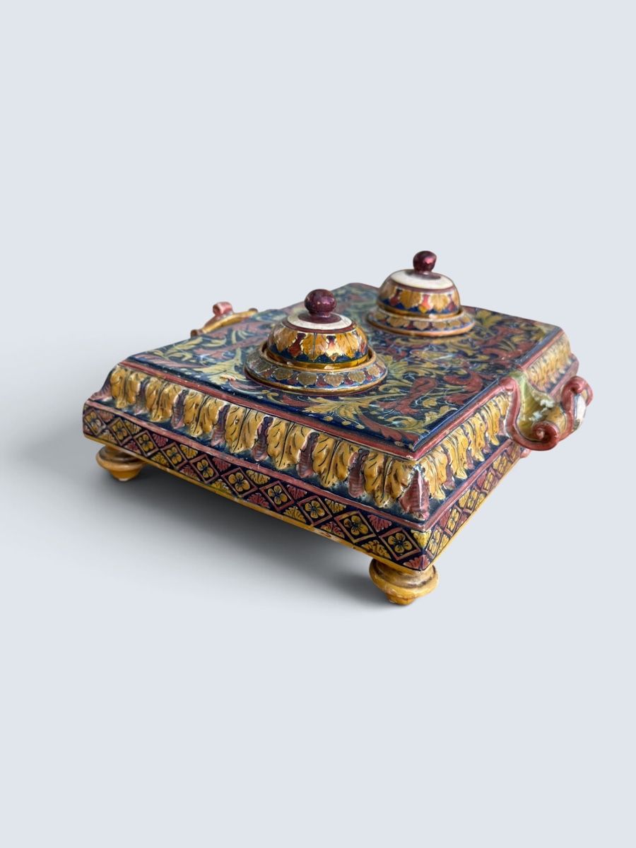 Altro in Antiquarato & Arte: Grand encrier ancien double en faïence polychrome  – Usato da Conthey venduto da inf_rt7m 1