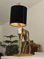 goldene Giraffe Lampe mit schw. samt Schirm Light & Living