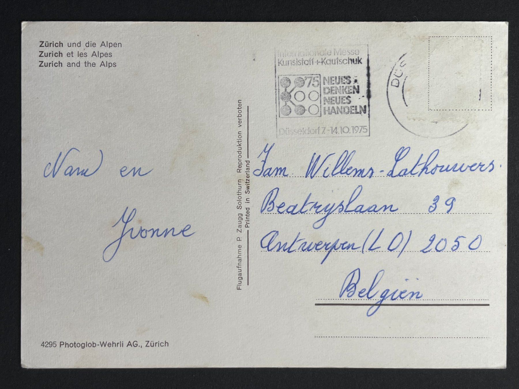 Cartoline postali: Zürich - Flugaufnahme – Usato da Steg VS venduto da danwer74 1