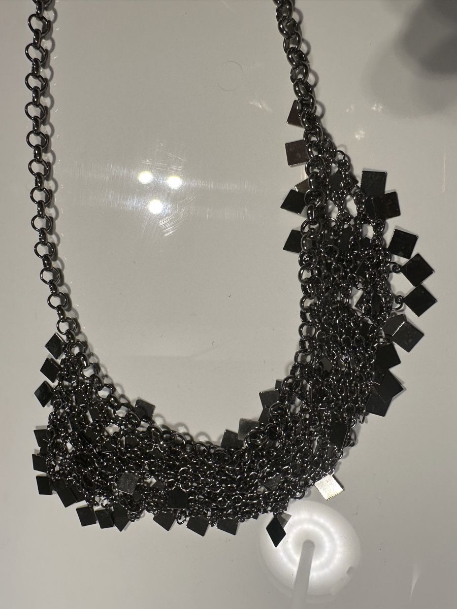 Ketten: Elegante Hals Kette silber glänzend Plättchen – Gebraucht aus Gelterkinden von Aischas 2