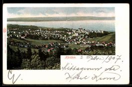 AK Heiden, Ortsansicht mit Wasserblick aus der Vogelschau