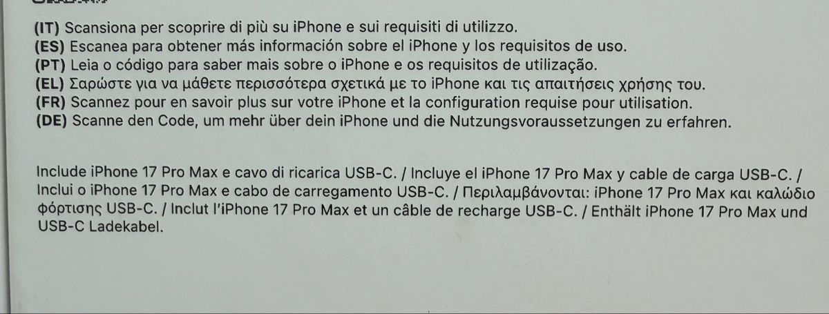 Apple Telefoni cellulari / Smartphones: iPhone 17 Pro Max 1TB – Nuovo e nell'imballaggio originale da Glattfelden venduto da Neuf09 2