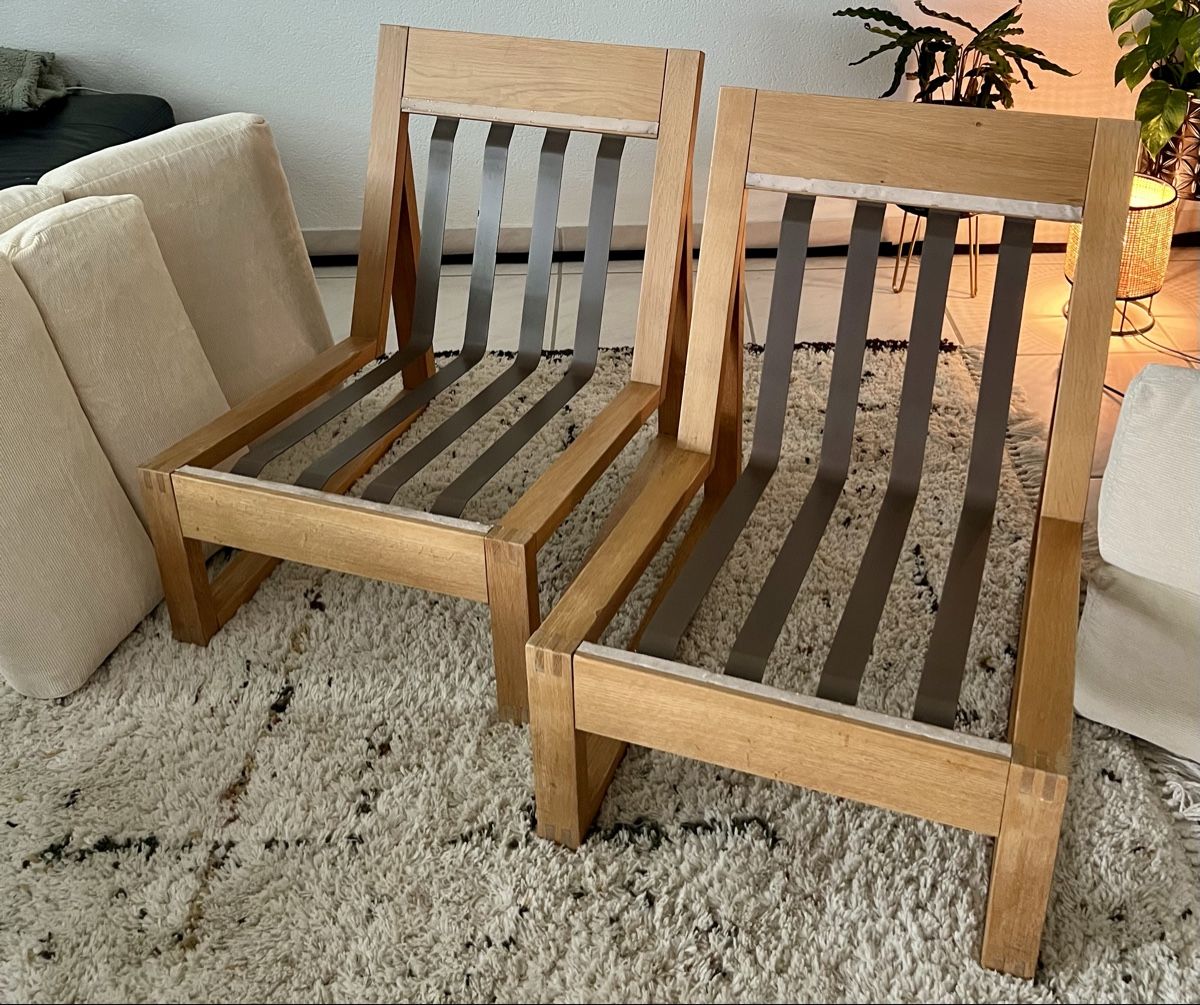 Poltrone: 2 Vintage Design Sessel Eichen Holzrahmen Cord Polster – Usato da Hunzenschwil venduto da Madachica 8