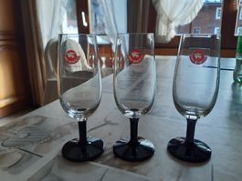 3 Sektgläser schwarz-transparent
