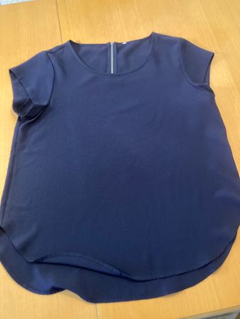 Damen T-Shirt dunkelblau, Reissverschluss, Gr. ca. 44