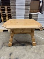 Massiver Holz-Tisch, hell, mit Schublade (90x90x58cm) 🔝