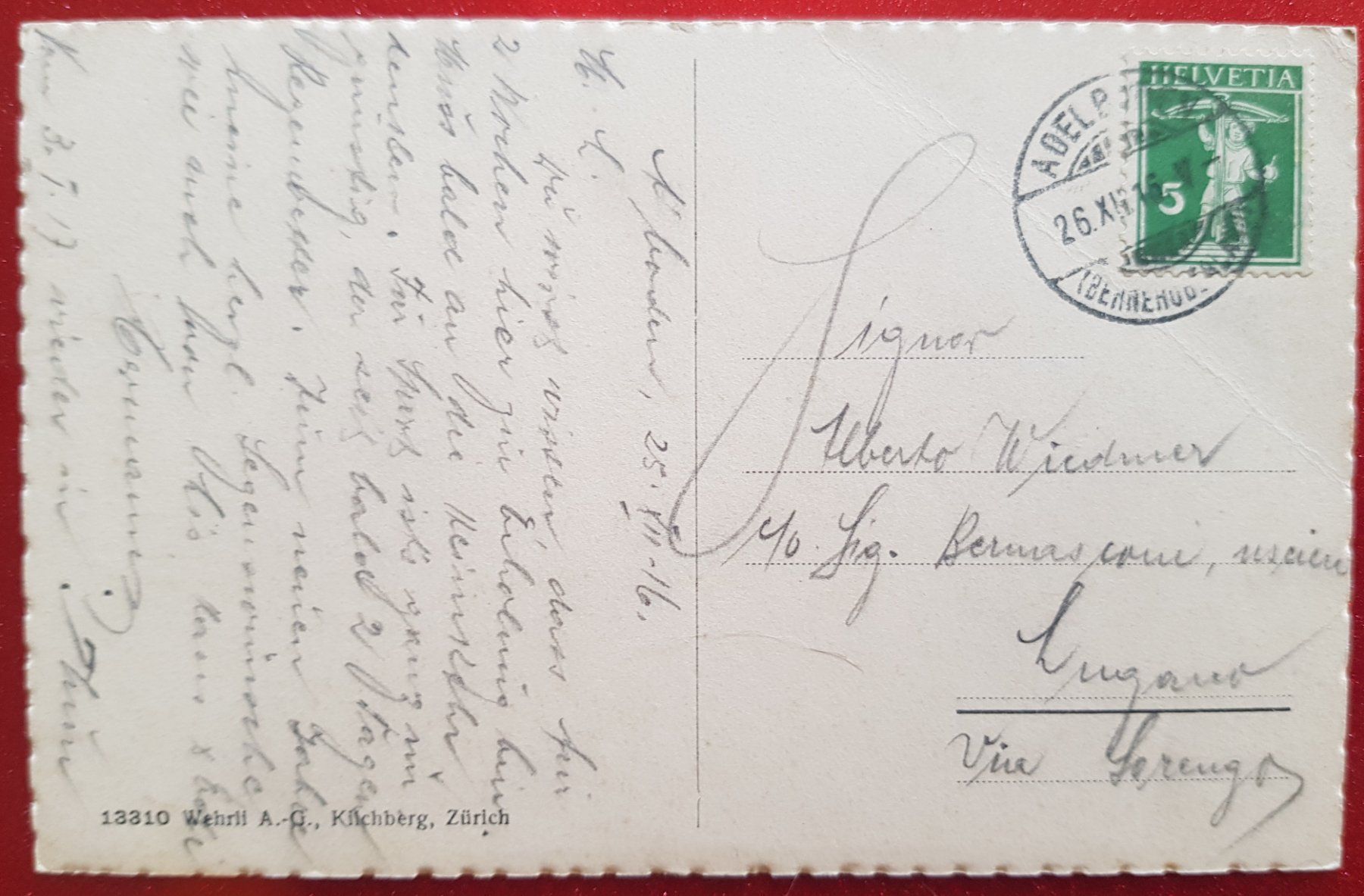 Cartoline postali: Adelboden und Wildstrubel 1916 – Usato da Melchnau venduto da Fishel 1