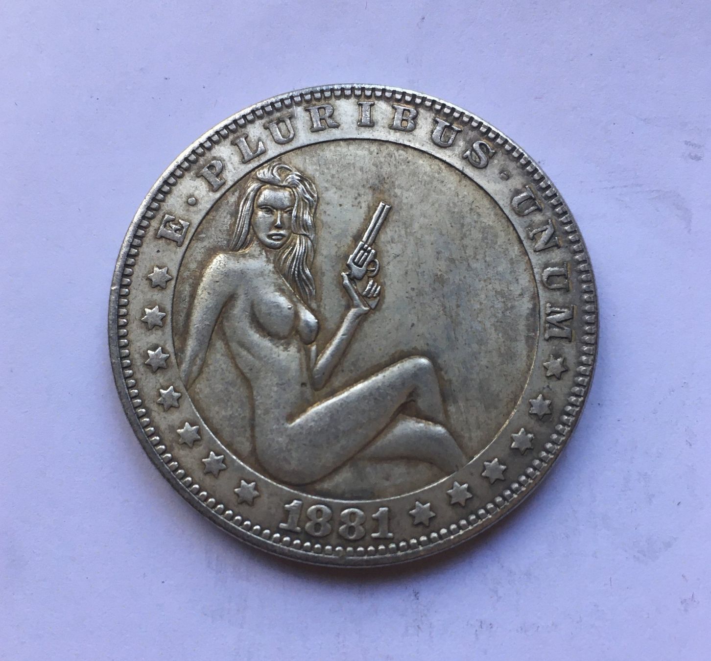 Alle Münzen: 1881 Libety Dollar E. Pluribus Unum Replica – Gebraucht aus Kirchberg SG von Helveticus00