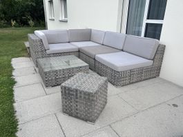 Garten Lounge Set Rattan Optik 6teilig guter Zustand