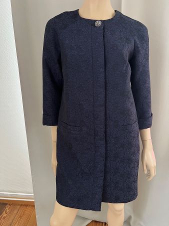Clements Ribeiro Mantel dunkelblau mit Muster Gr. S neu