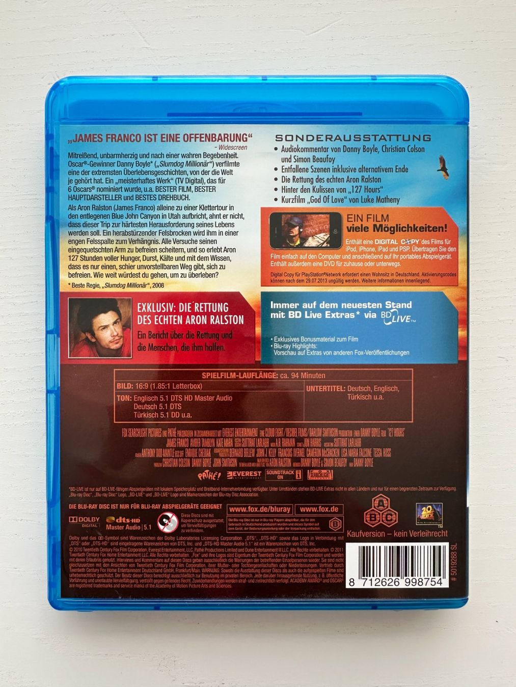 Tutti i DVDs: 127 Hours (Blue-ray + DVD) – Nuovo (secondo la descrizione) da Nottwil venduto da grabi77 1