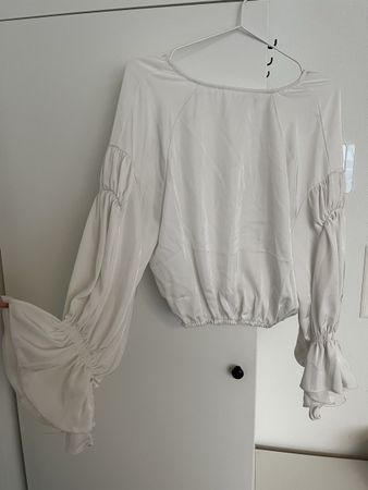 H&M weisse Bluse mit Ballonärmel