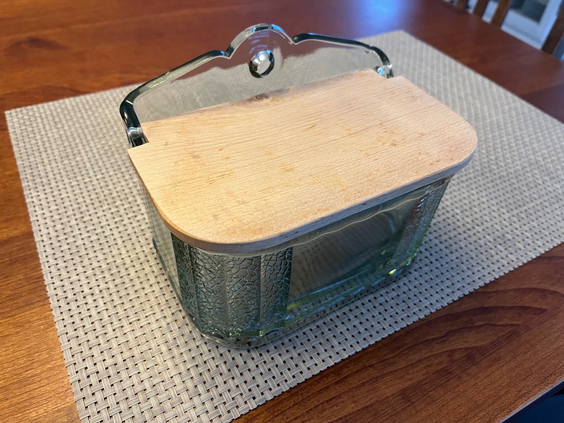 Bicchieri: Antike Salzmeste mit Holzdeckel, Vintage, Top Zustand! – Usato da Elgg venduto da nefernst
