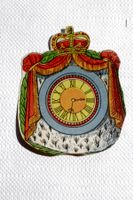 20x Jugendstil - Dekobild PRUNKUHR / KRONE, Oblaten, um 1910