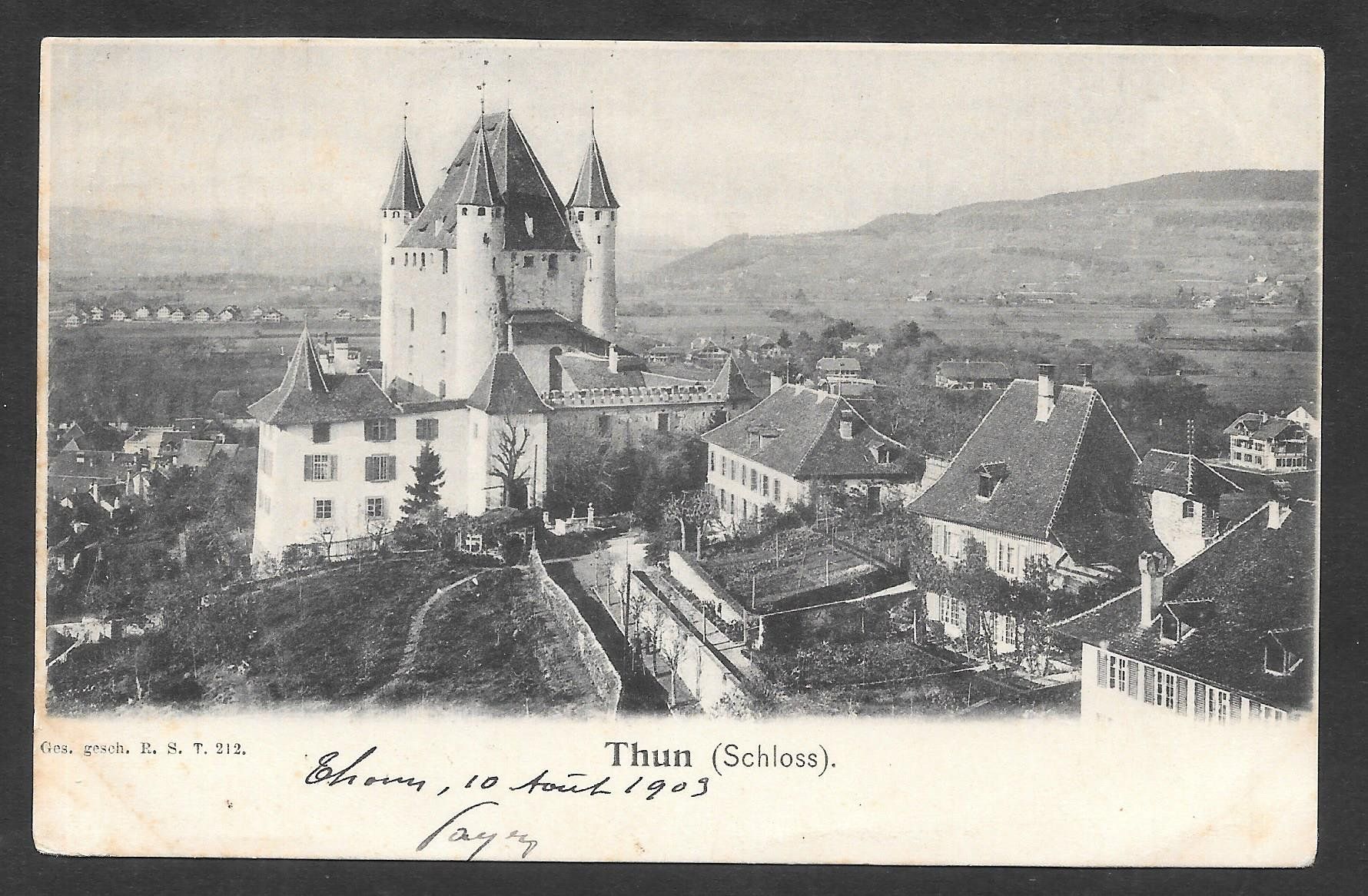 Cartoline postali: Thun Teilansicht mit Schloss – Usato da Olten venduto da clotaldi