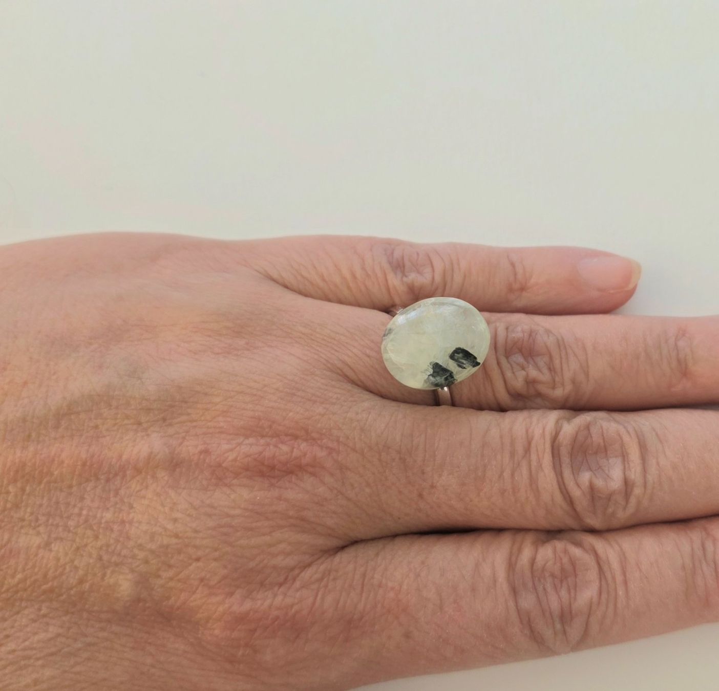 Anelli: Eleganter Prehnit Silberring 925 - NEU – Nuovo e nell'imballaggio originale da Uetikon am See venduto da Coralreef 5