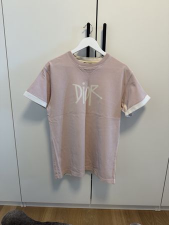 Dior T-Shirt rosa Logo Aufdruck Rundhalsausschnitt