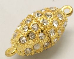 Magnetverschluss 25x13mm vergoldet, mit Strass