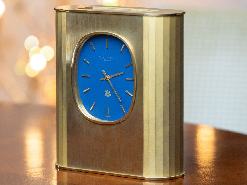 Patek Philippe Orologi da terra & Orologi da parete: Patek Philippe Golden Ellipse table clock full serviced – Usato da Genève venduto da Swisstreasures-SA 2