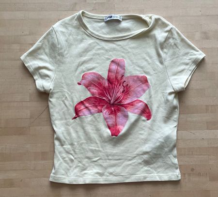 T-Shirt FB Sister Blumenprint gelb Grösse M gebraucht
